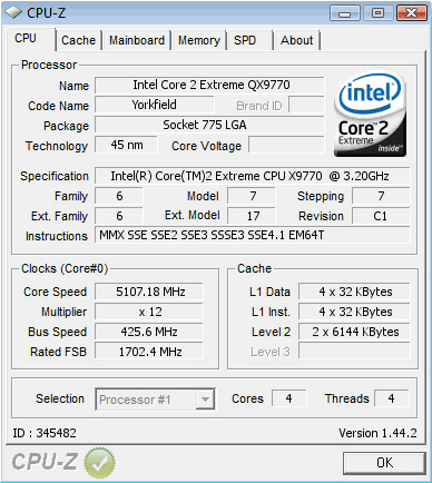 Процессор Intel Core 2 Extreme QX9770