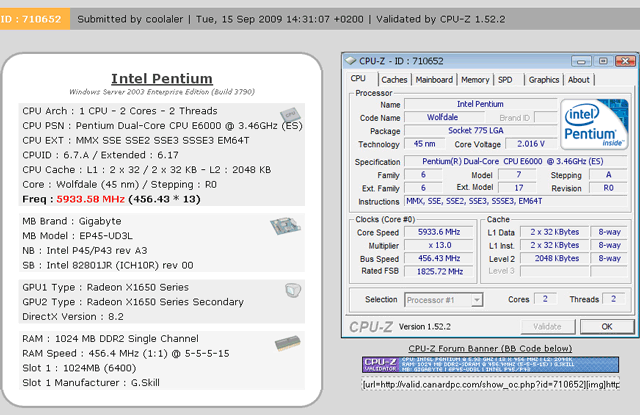 разгон Pentium 3,46 ГГц