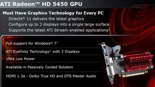 AMD о видеокартах Radeon серий HD 5400 и HD 5500