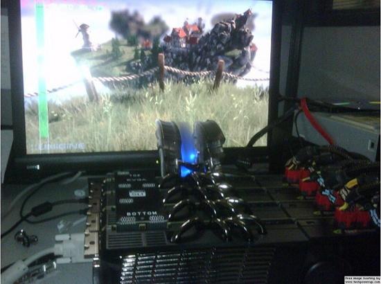 Cтенд с четырьмя EVGA GeForce GTX 480 в связке 4-Way SLI