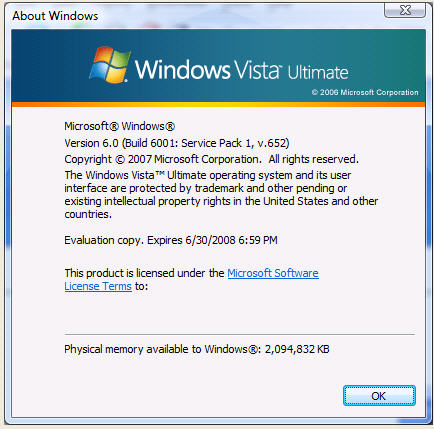 Windows Vista Service Pack 1 Beta