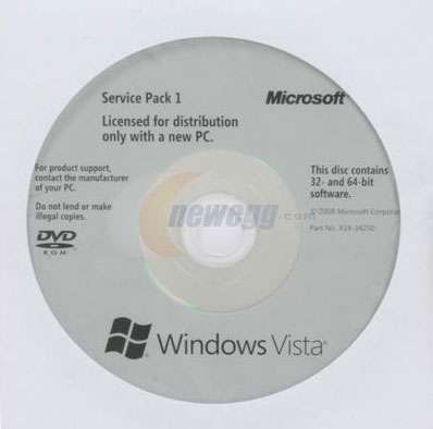 DVD-диск с Vista Service Pack 1 за $5