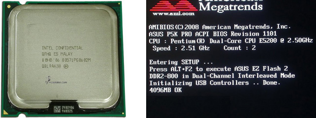 Инженерный образец Intel Pentium Dual-Core E5200 - фото и скриншот