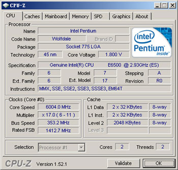 процессор Intel Pentium E6500K разгон
