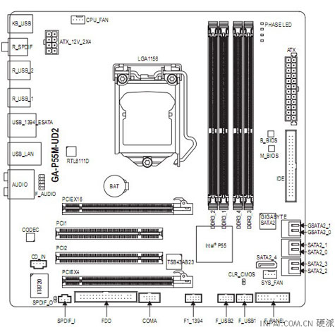 материнская плата Gigabyte GA-P55M-UD2