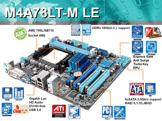 Материнская плата ASUS M4A78LT-M LE