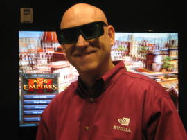 Сотрудник nVidia в 3D-очках (фото с сайта CNET News)