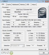 Мировой рекорд разгона Core i7-965 Extreme Edition 5510,09 MHz